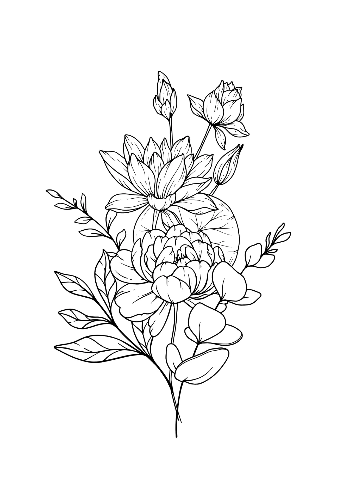 Flowers Coloring Book for Adults — image 3