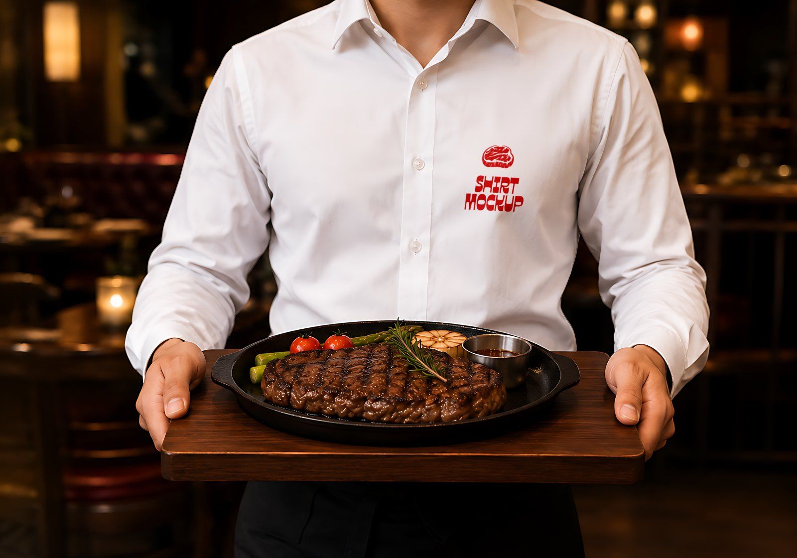 Premium Steakhouse Restaurant Branding Mockup Bundle – 15 Luxury PSD Scenes for Steak House, Bistro
