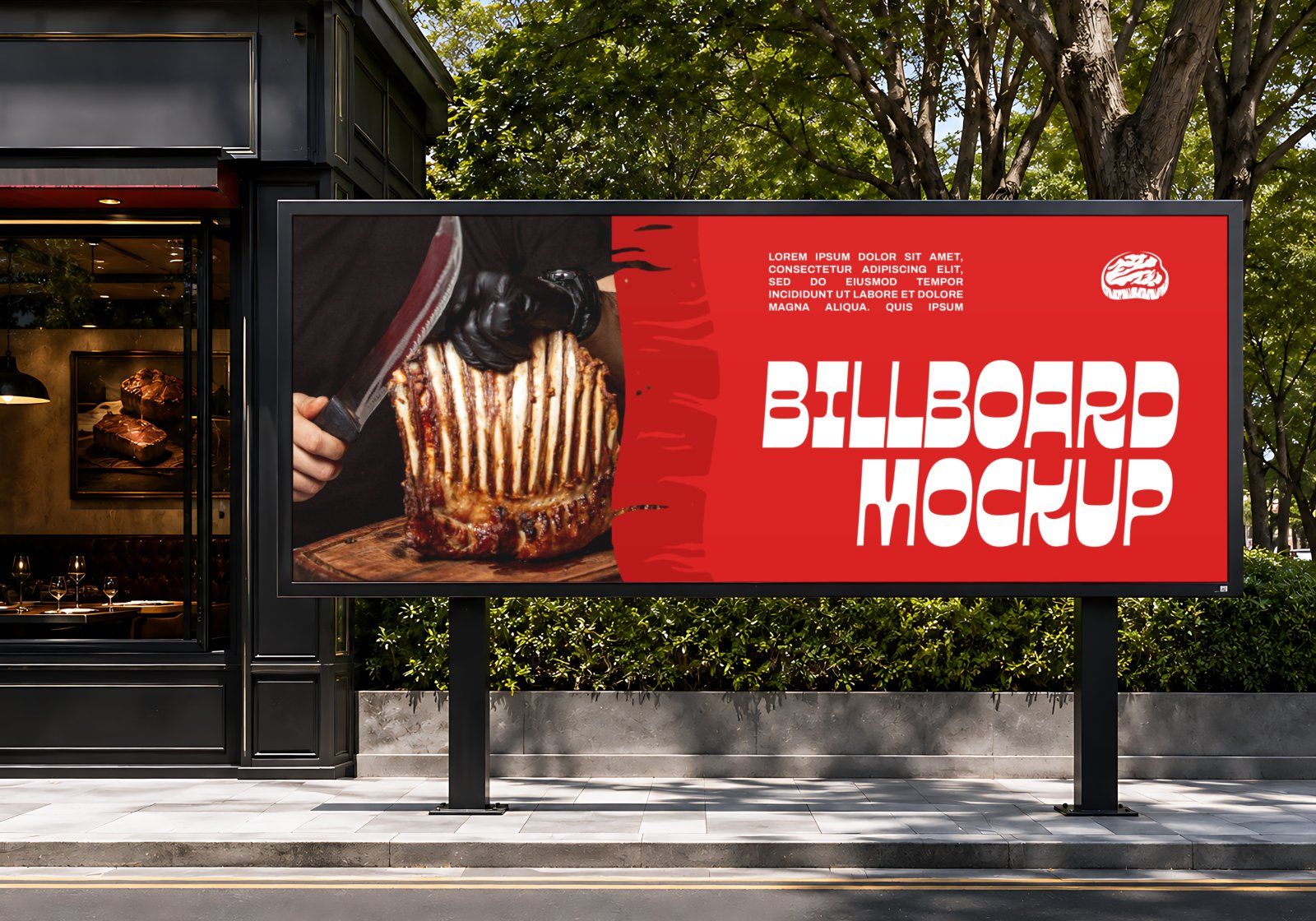 Premium Steakhouse Restaurant Branding Mockup Bundle – 15 Luxury PSD Scenes for Steak House, Bistro