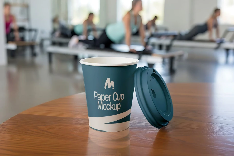 Paper Cup Mockup – Realistic PSD Template for Fitness & Wellness Branding
