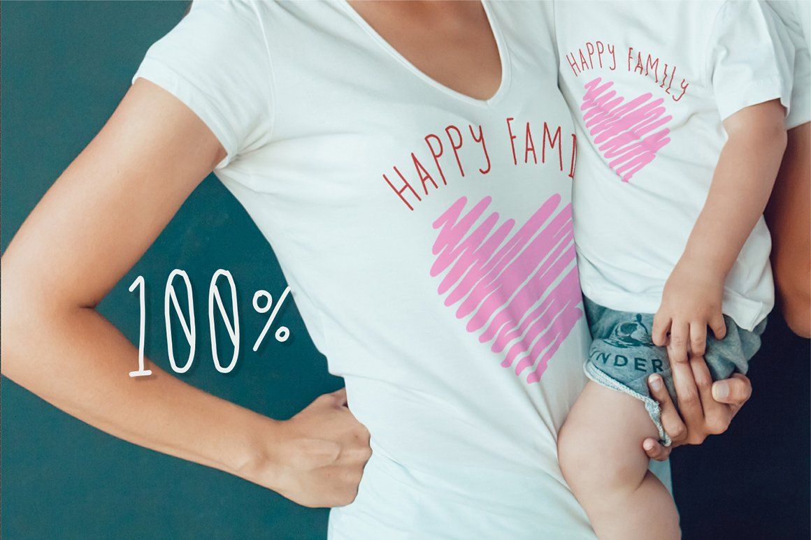 Happy Family T-Shirt Mock-Up