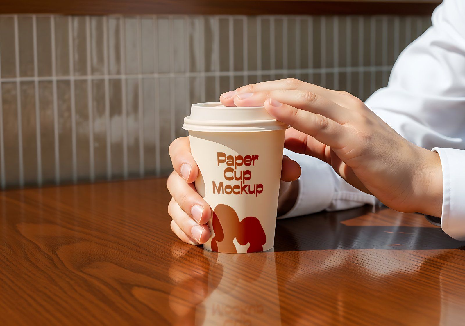 Premium Branding Brown Cafe Mockup