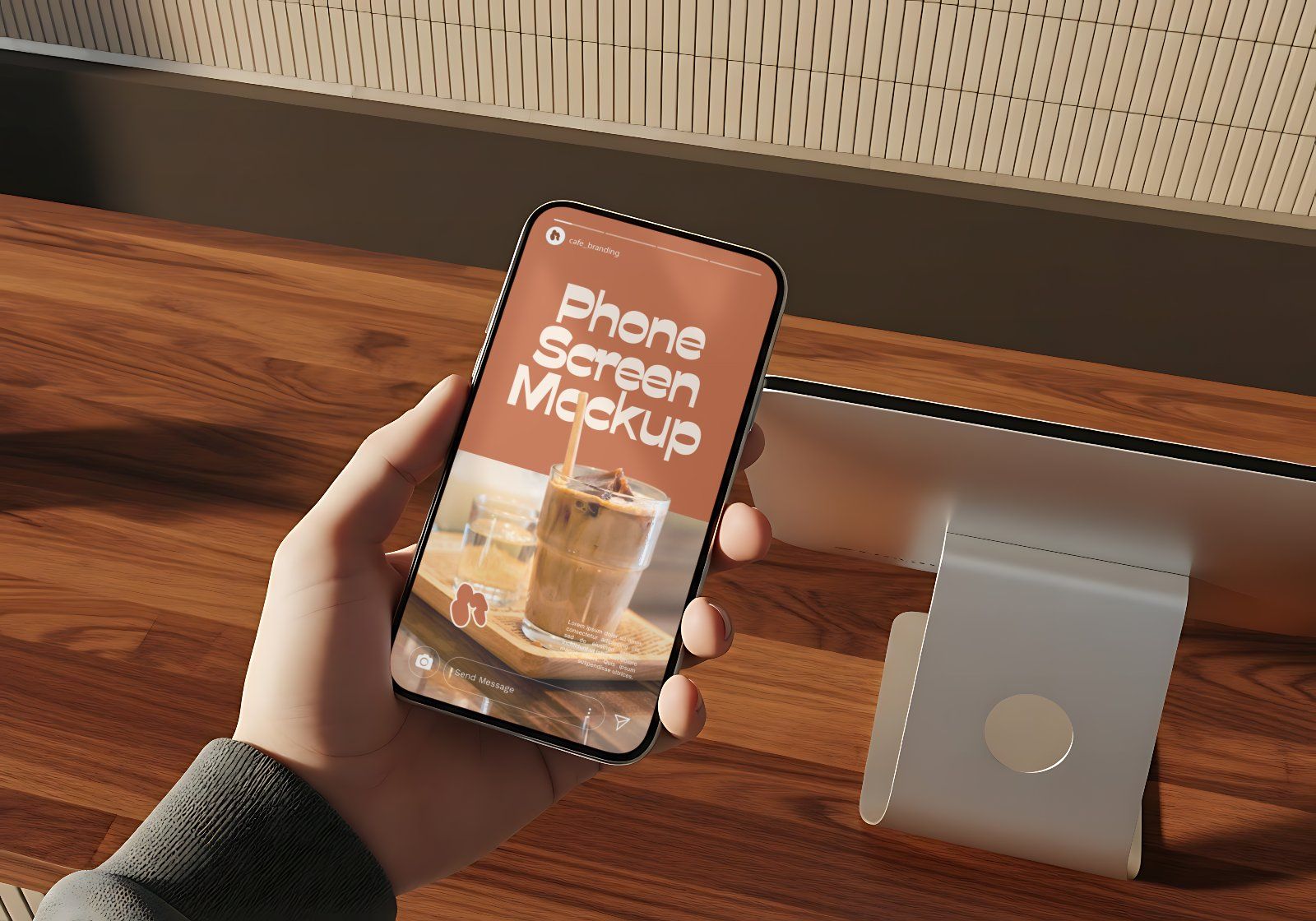 Premium Branding Brown Cafe Mockup