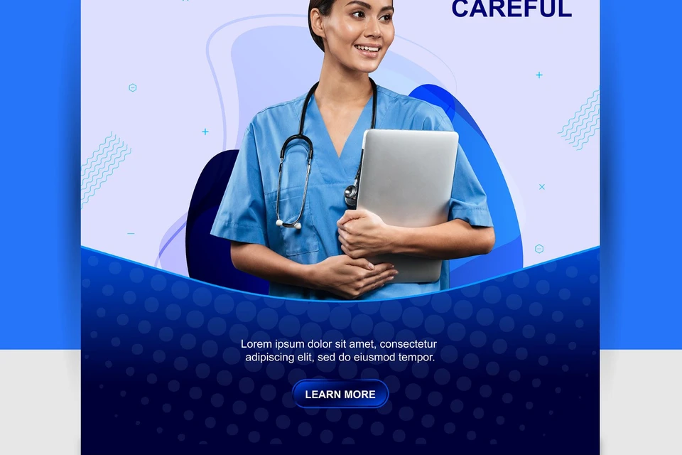 Abstract Blue Health & Doctor Social Media Post Banner