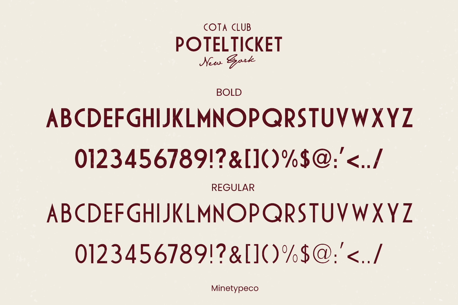 Cotaclub Potelticket Font Duo