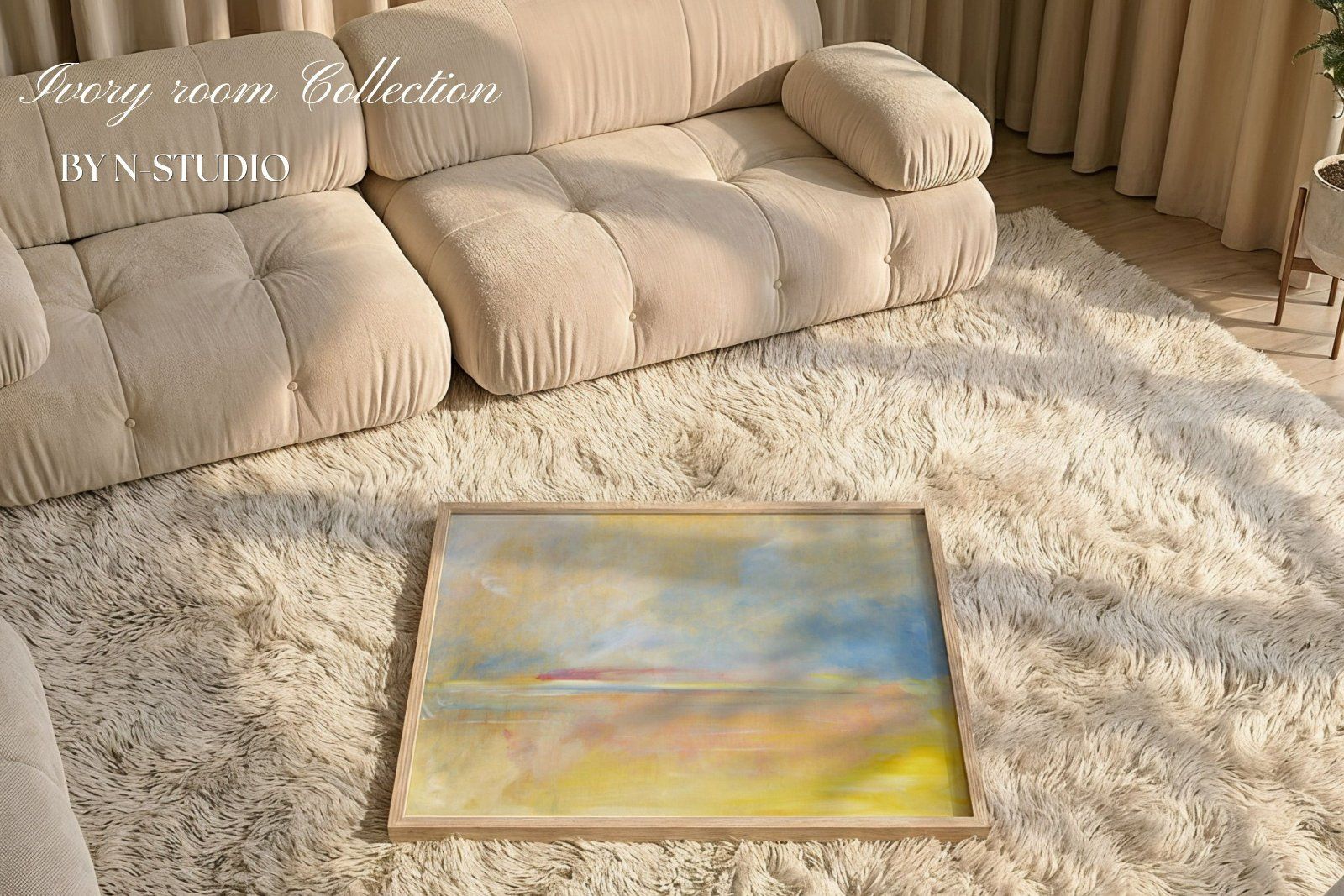 Ivory Sofa frame mockup PSD