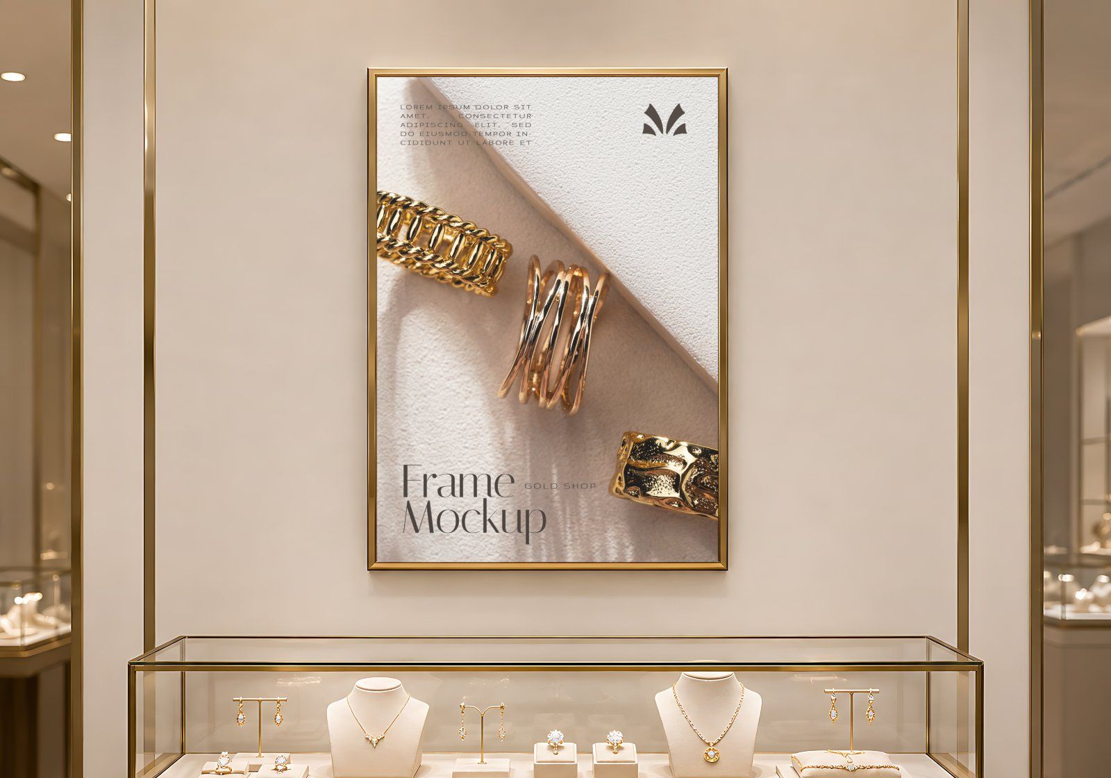 Premium Branding Gold Jewelry Store Mockup — image 4