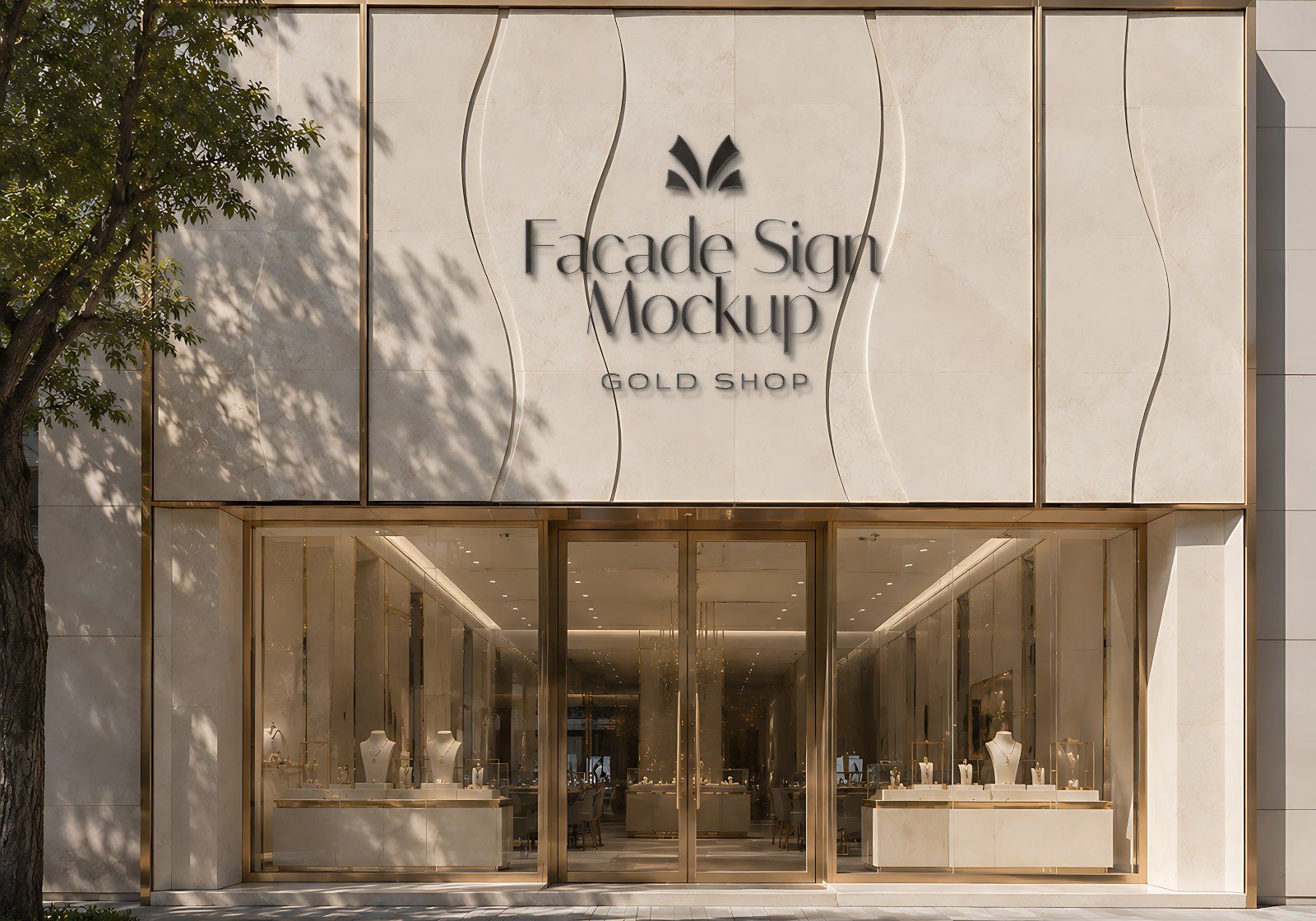 Premium Branding Gold Jewelry Store Mockup — image 15