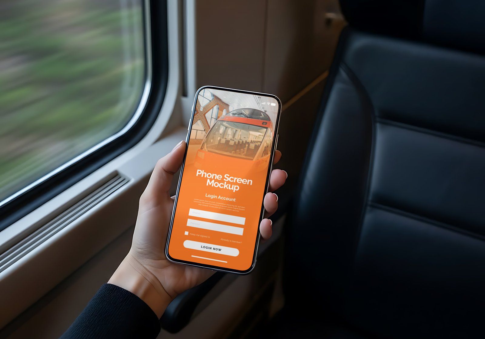 Premium Branding Electric Train Mockup