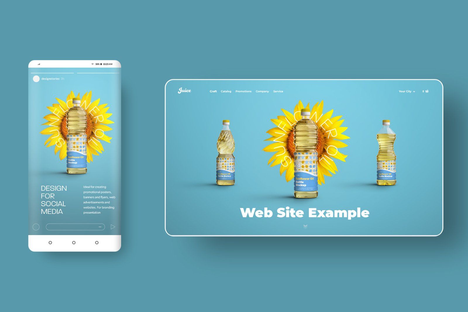 5 Mockups Plastic Sunflower Oil Bottles — image 11