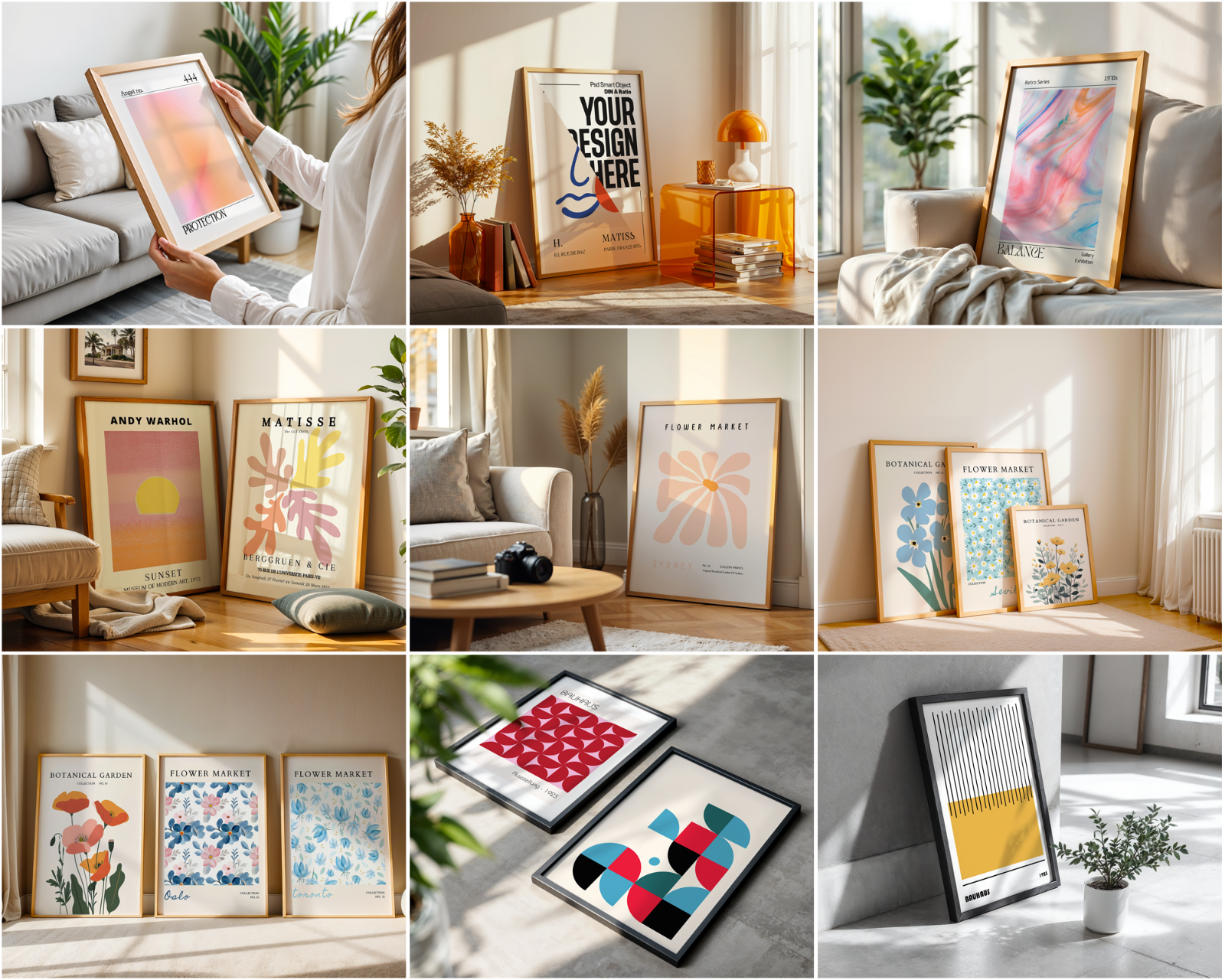 150 Poster Frame Mockup PSD Bundle, Wall Art Display , Din A Ratio