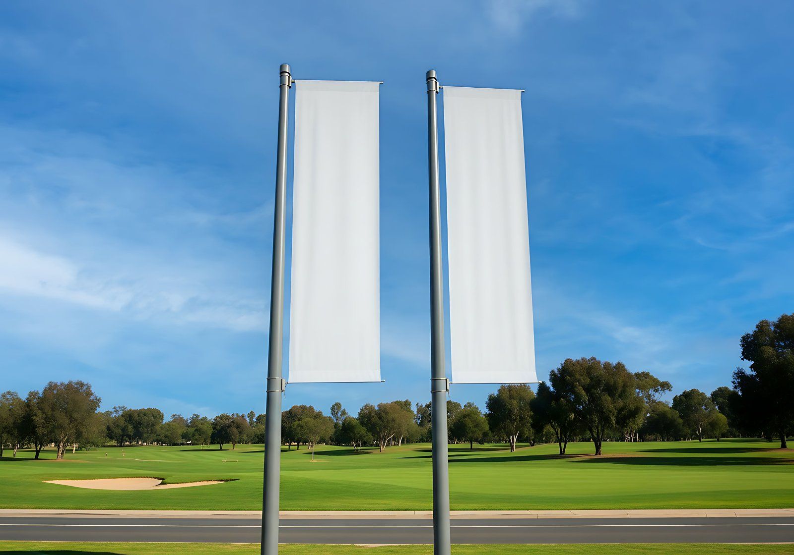 Golf Club Banner Mockup – Realistic Outdoor PSD Template