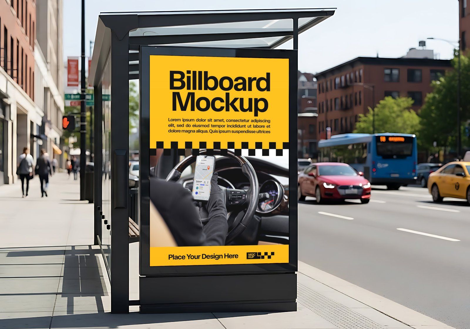 Premium Branding Yellow Taxi Mockup