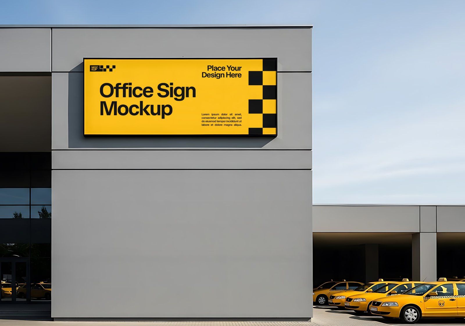 Premium Branding Yellow Taxi Mockup