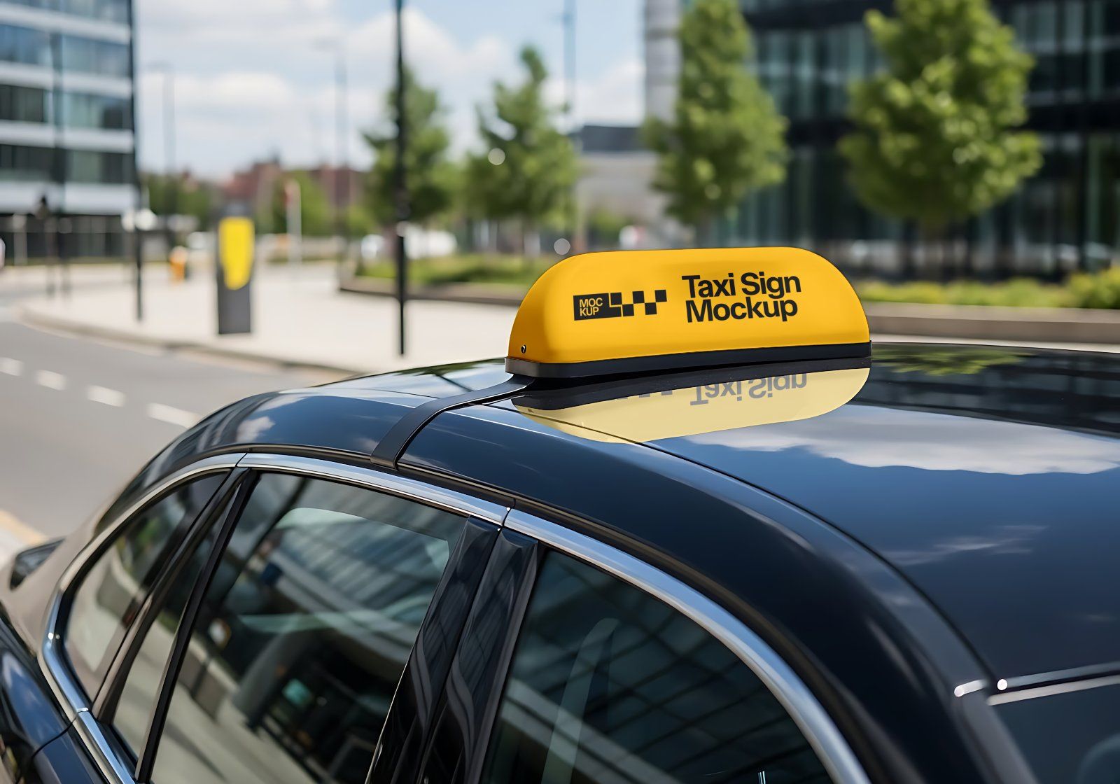 Premium Branding Yellow Taxi Mockup