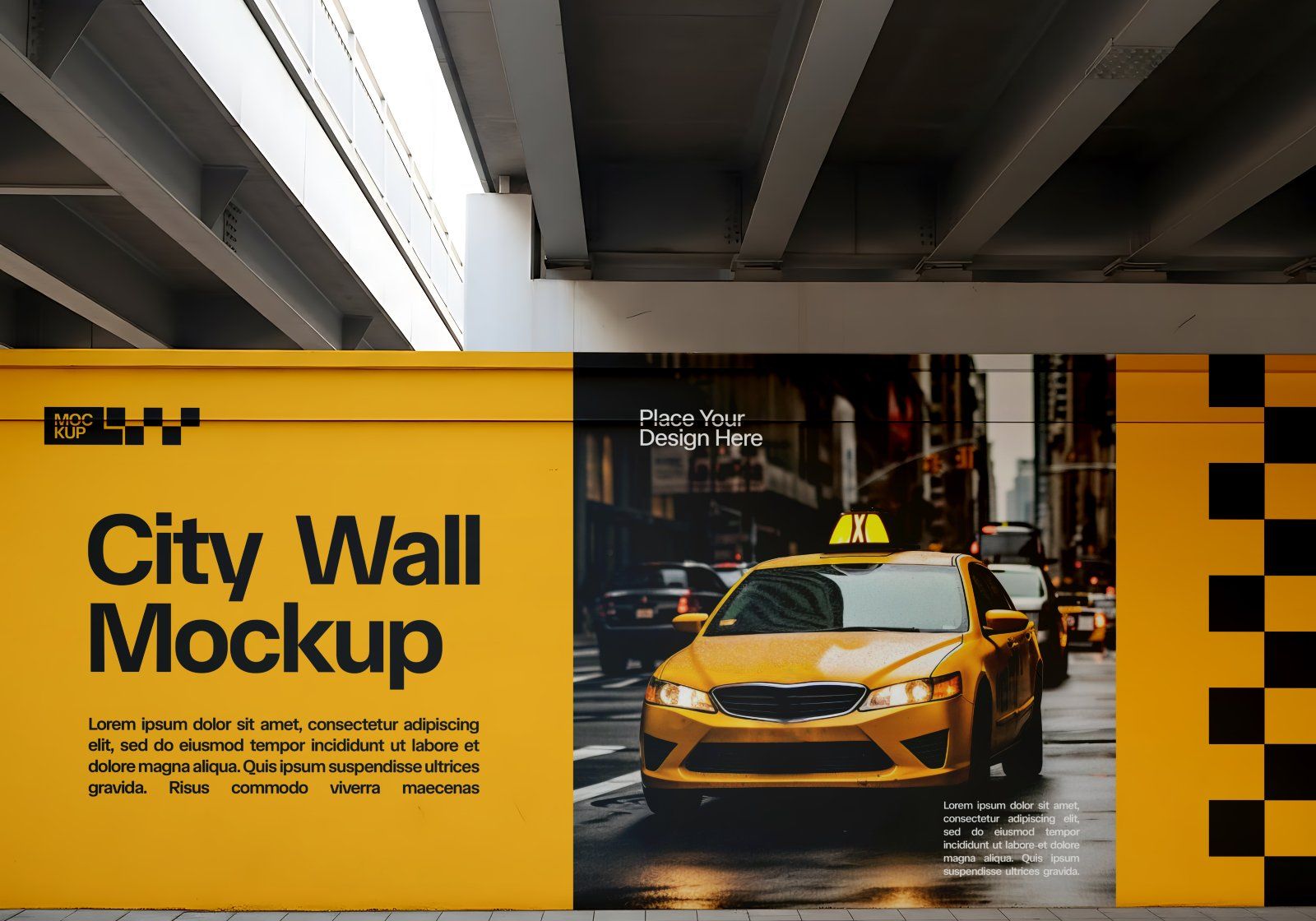 Premium Branding Yellow Taxi Mockup