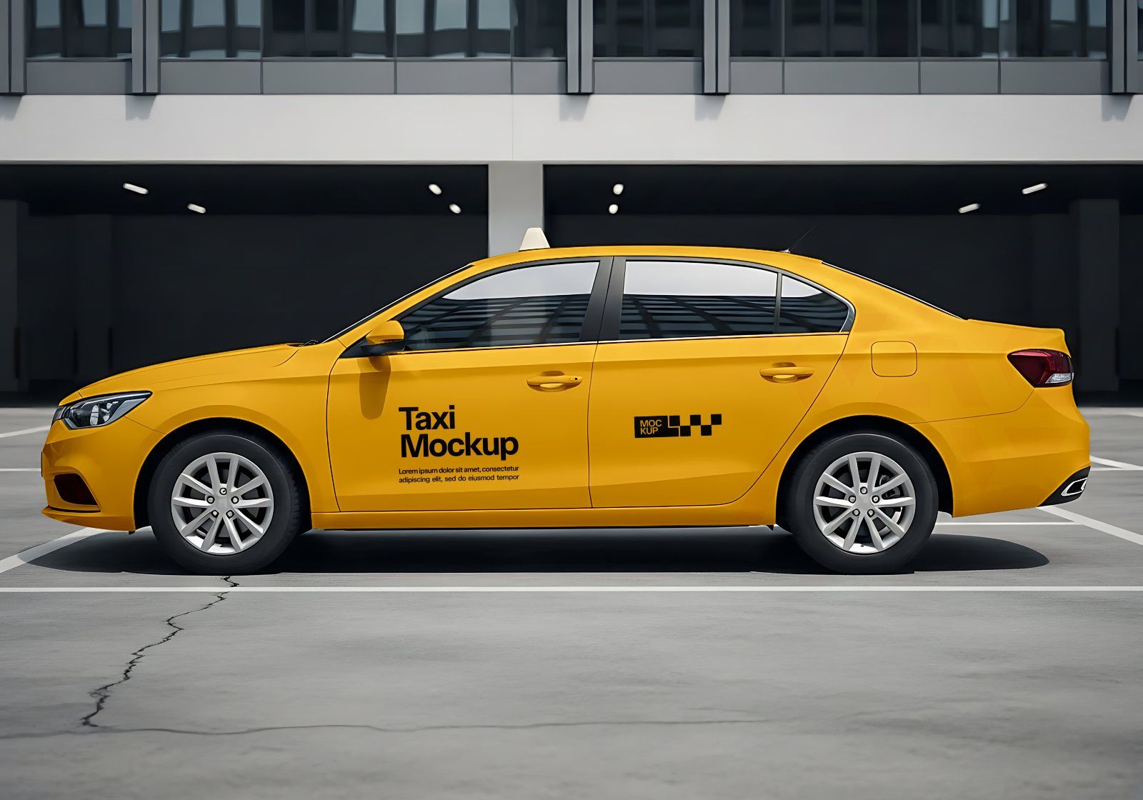 Premium Branding Yellow Taxi Mockup