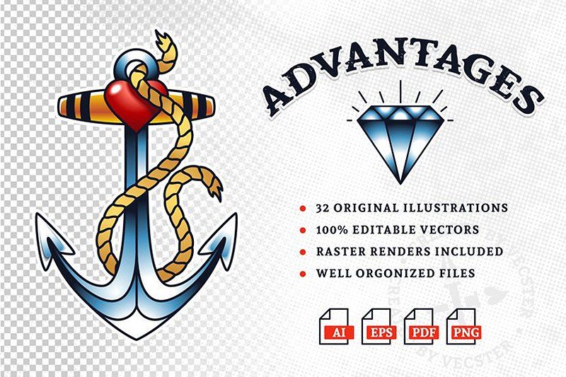 Traditional Tattoo Vector Pack