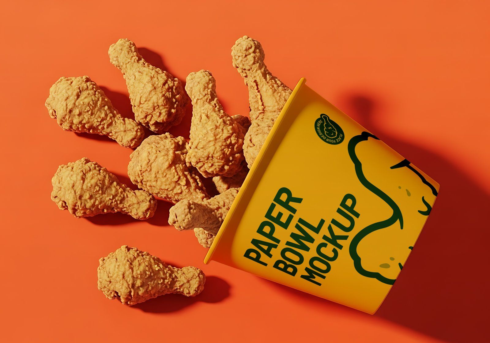 Premium Branding Fried Chicken Restaurant Mockup