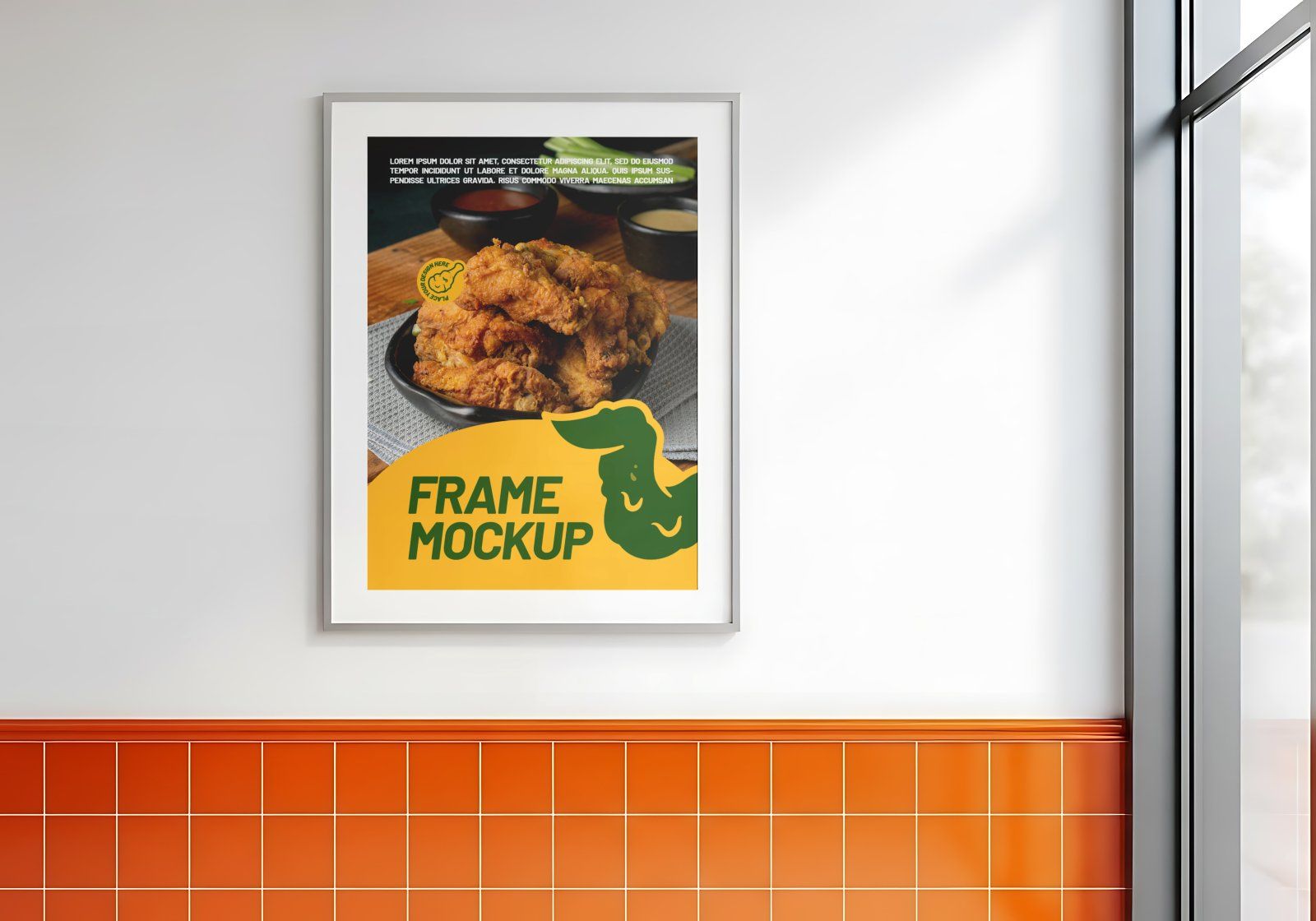 Premium Branding Fried Chicken Restaurant Mockup