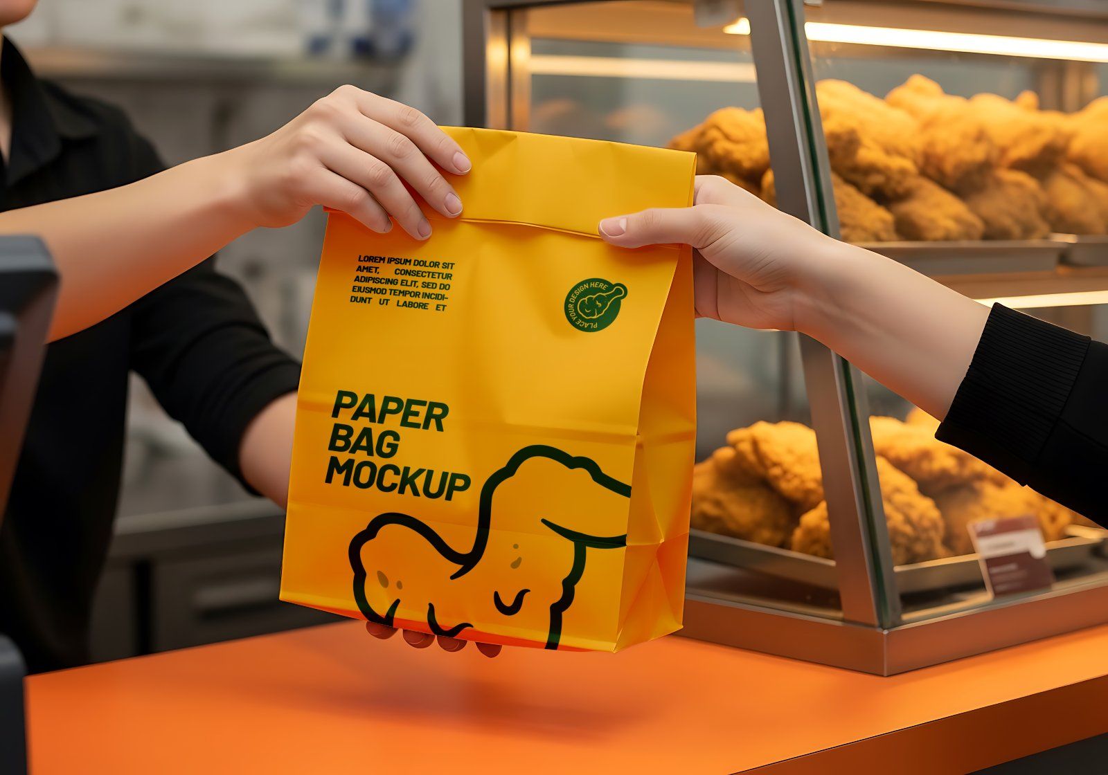 Premium Branding Fried Chicken Restaurant Mockup