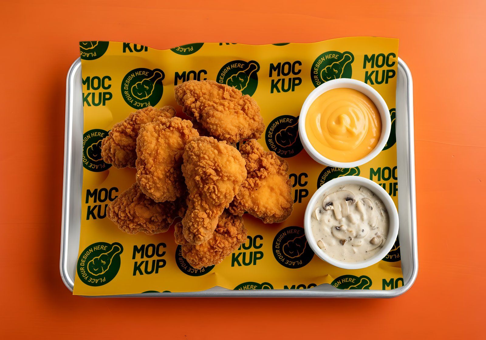 Premium Branding Fried Chicken Restaurant Mockup