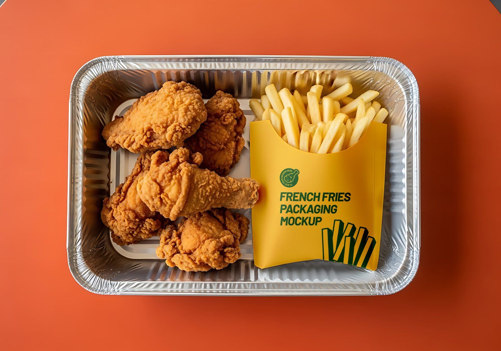Premium Branding Fried Chicken Restaurant Mockup