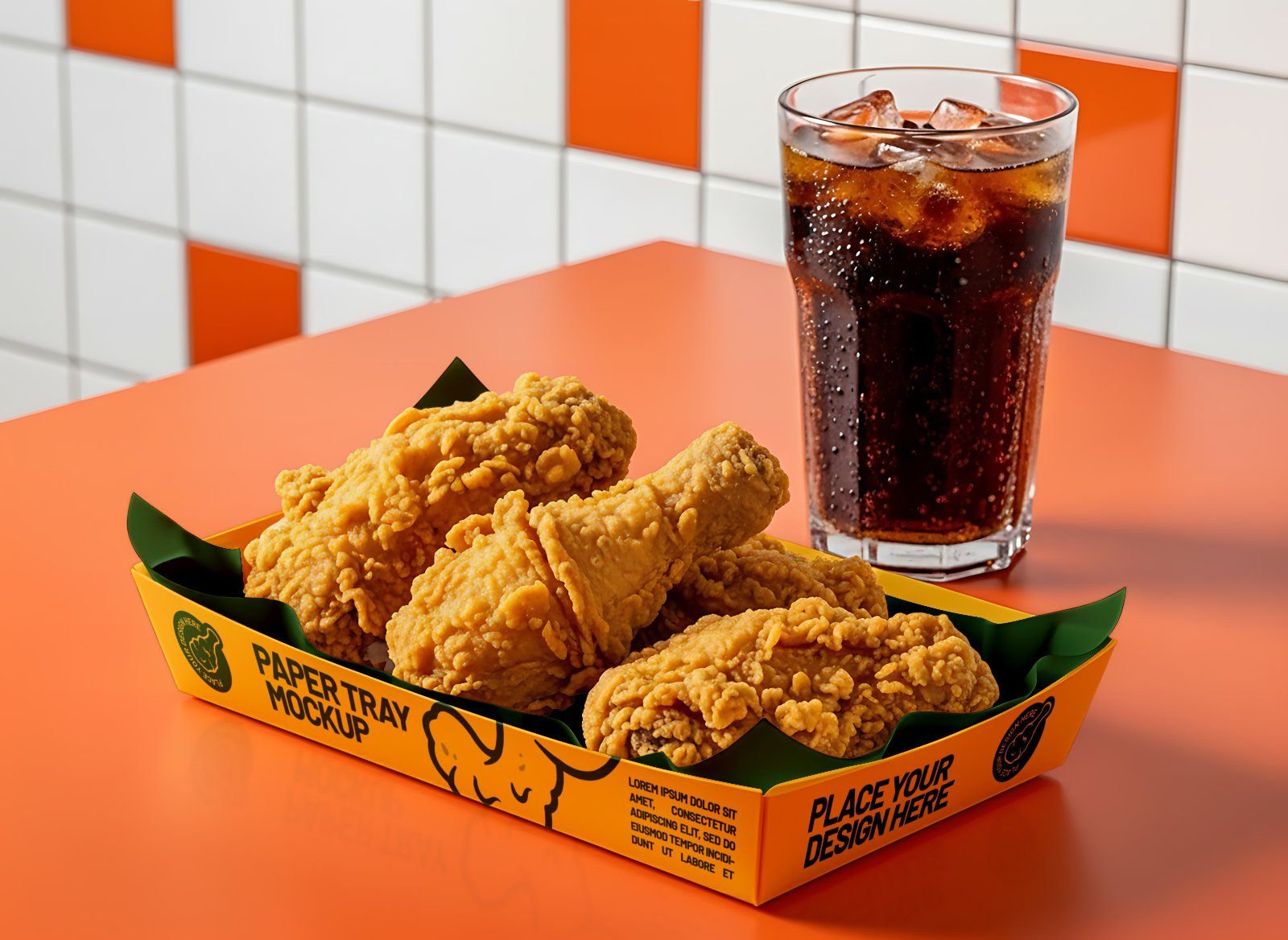 Premium Branding Fried Chicken Restaurant Mockup