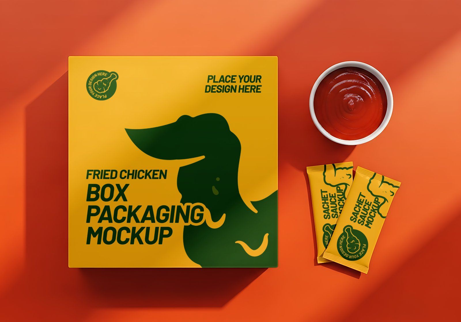 Premium Branding Fried Chicken Restaurant Mockup