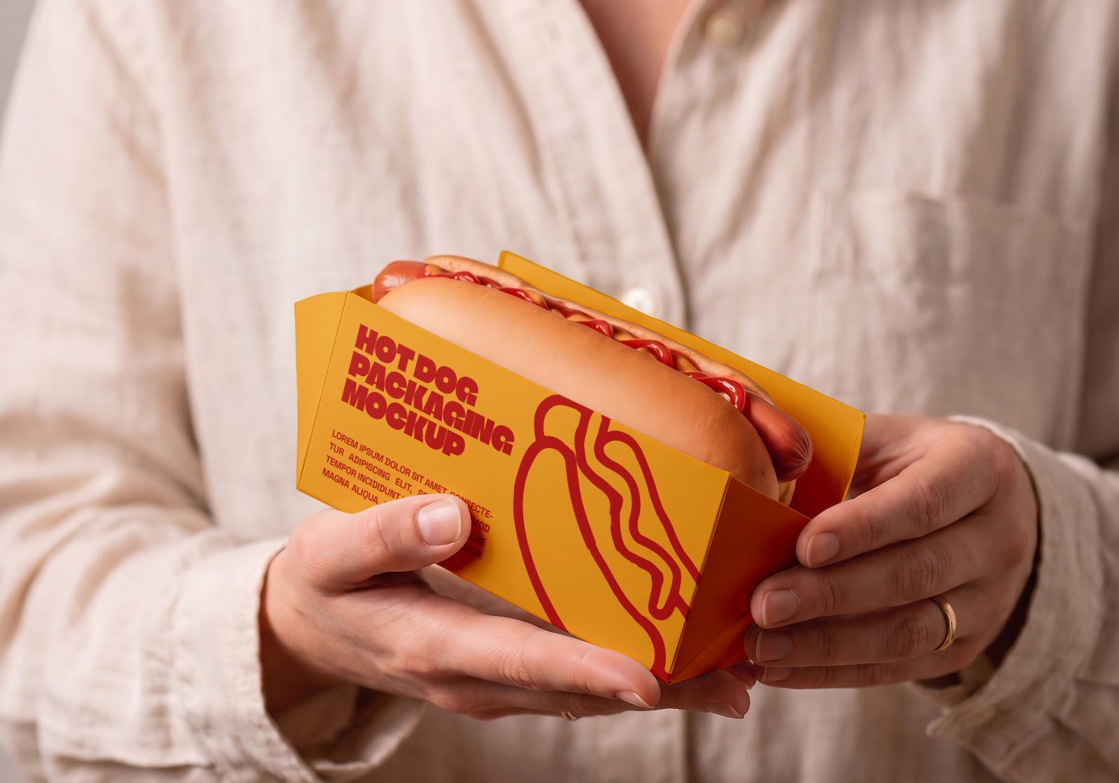 Premium Branding Hotdog Mockup