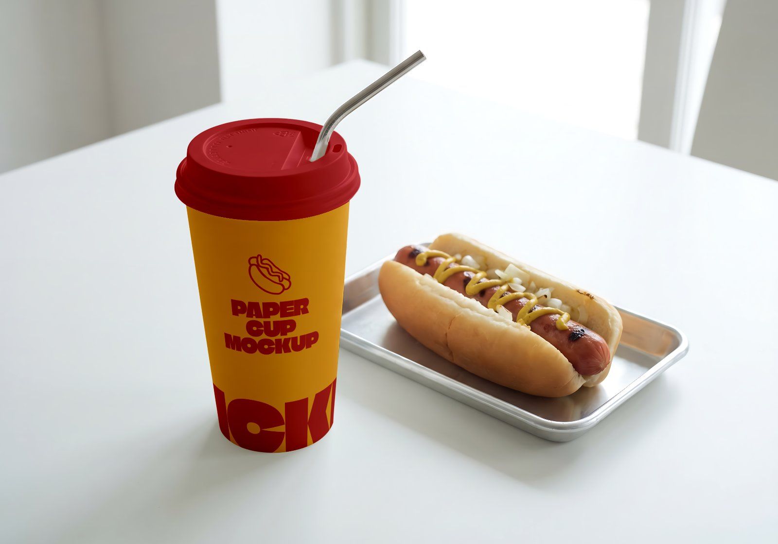 Premium Branding Hotdog Mockup