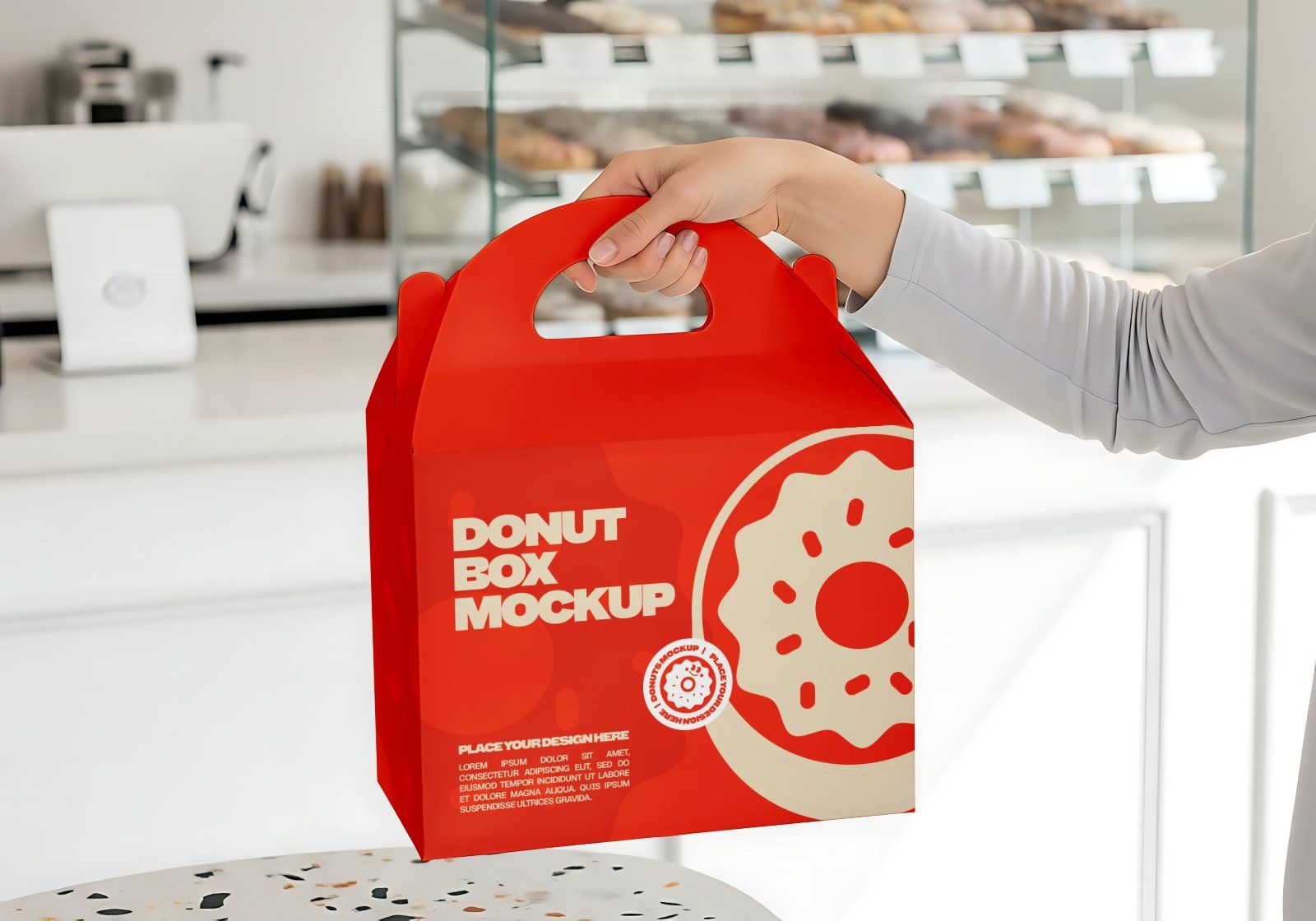 Premium Branding Orange Donut Store Mockup