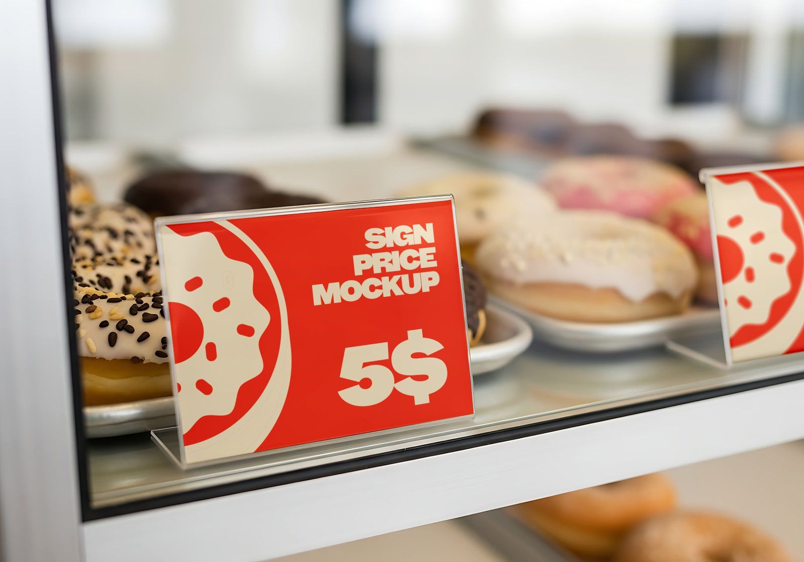 Premium Branding Orange Donut Store Mockup