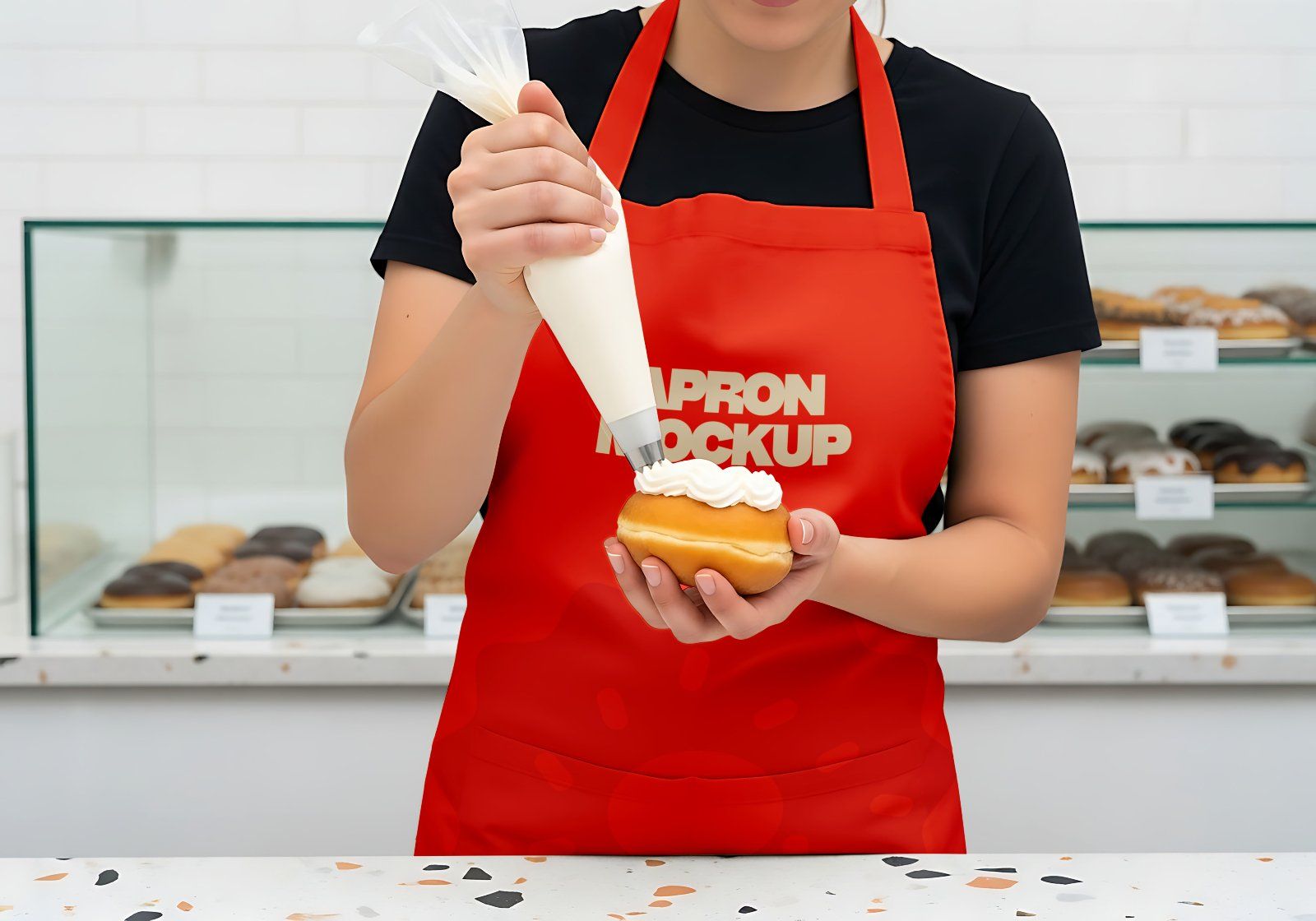 Premium Branding Orange Donut Store Mockup