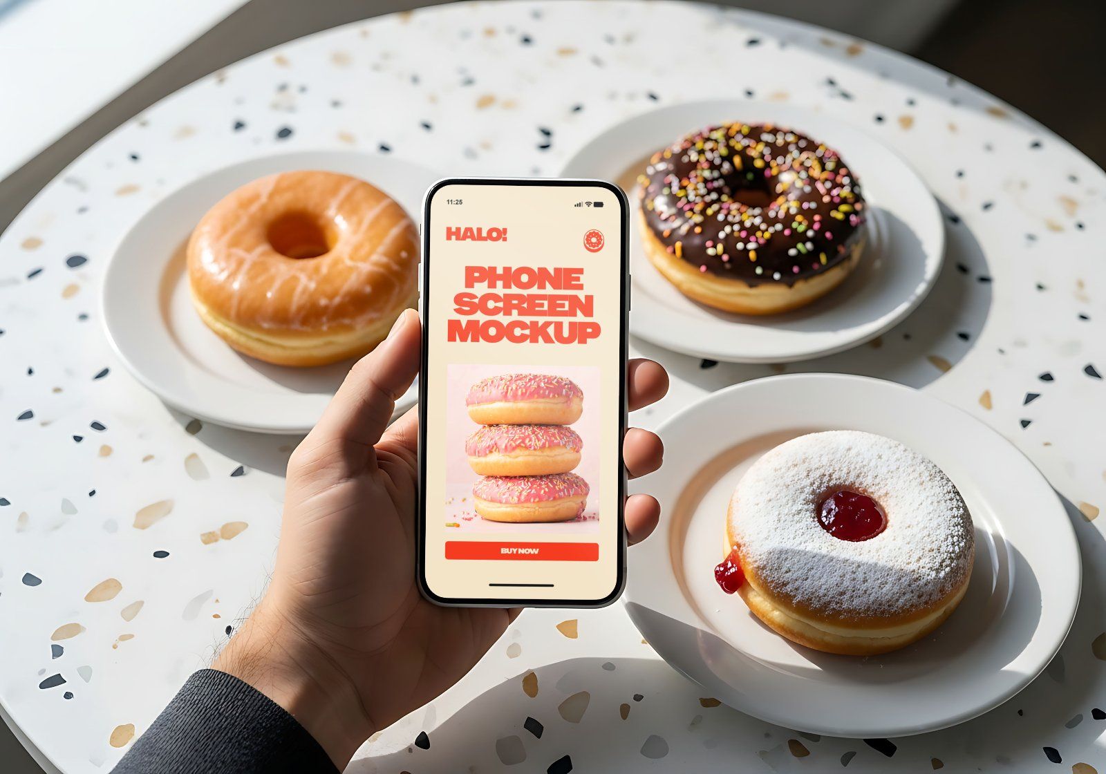 Premium Branding Orange Donut Store Mockup