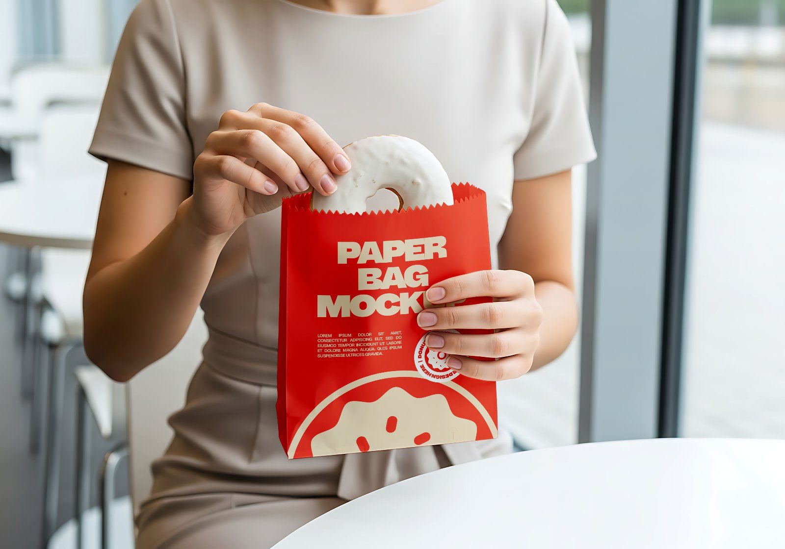 Premium Branding Orange Donut Store Mockup