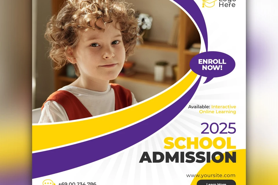 school-admission-banner-template-square-flyer
