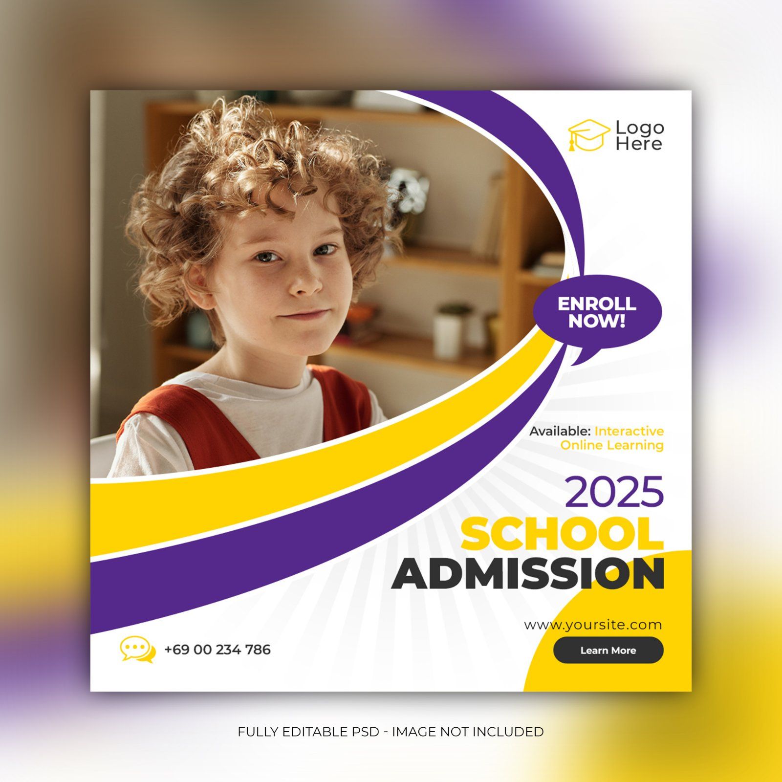 school-admission-banner-template-square-flyer — image 1