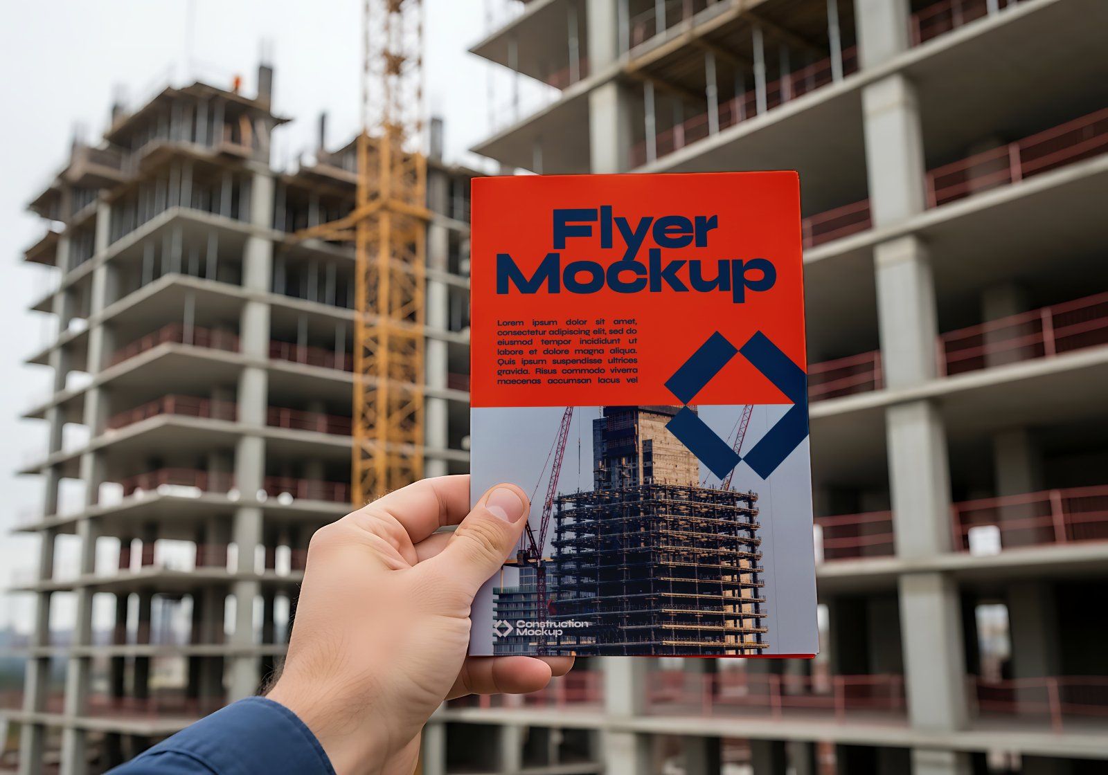 Premium Branding Red Construction Mockup