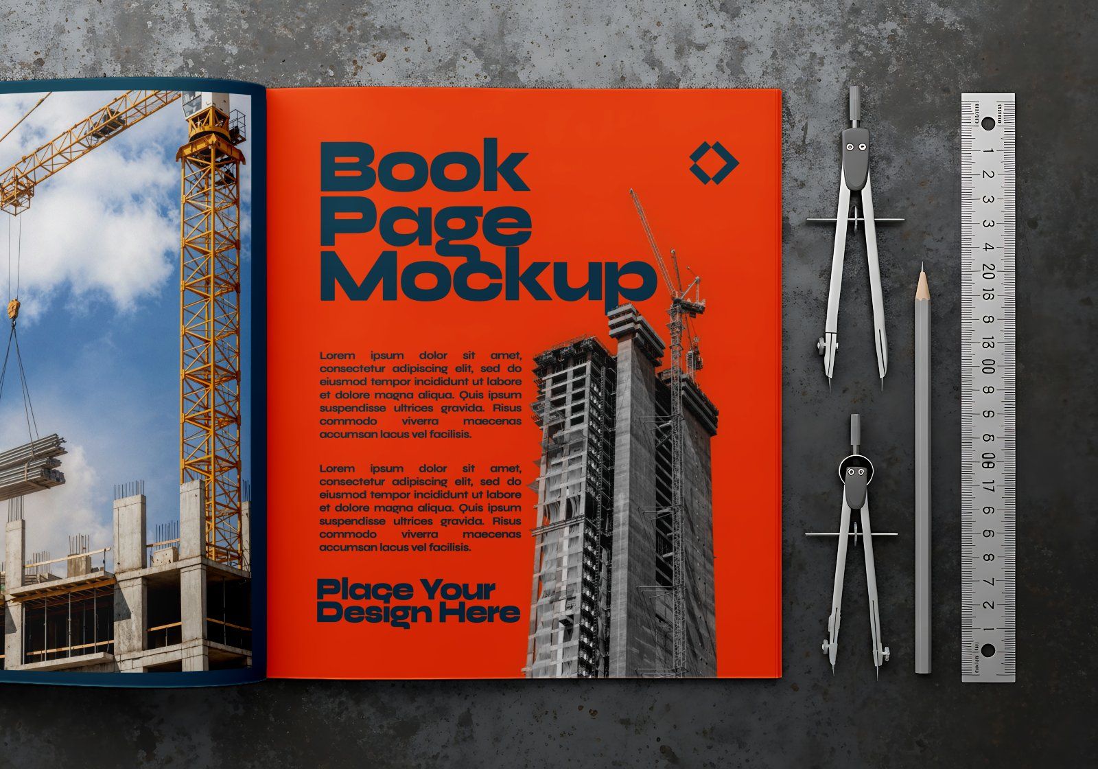 Premium Branding Red Construction Mockup