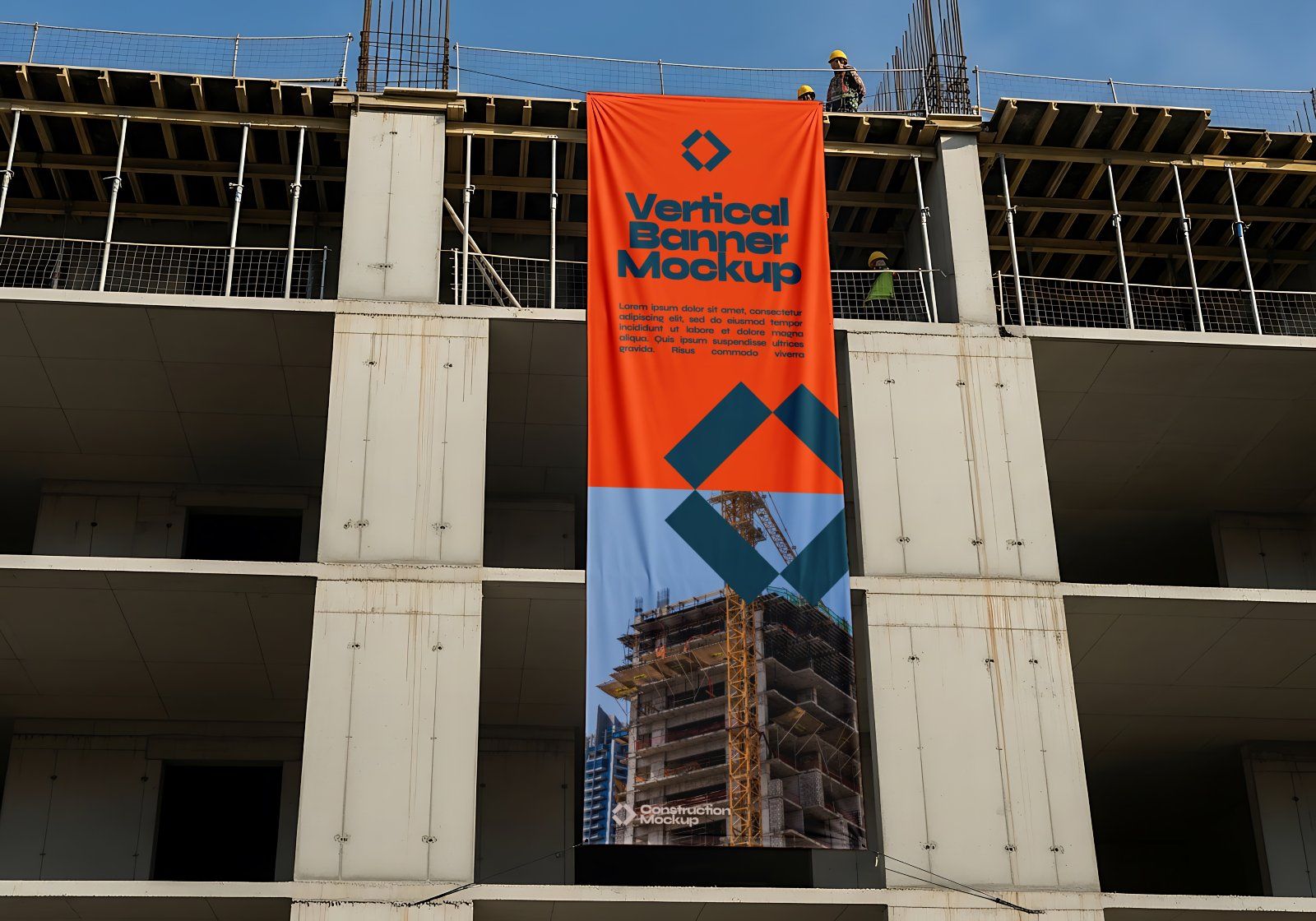 Premium Branding Red Construction Mockup