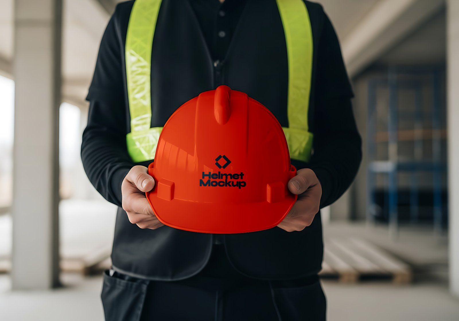 Premium Branding Red Construction Mockup