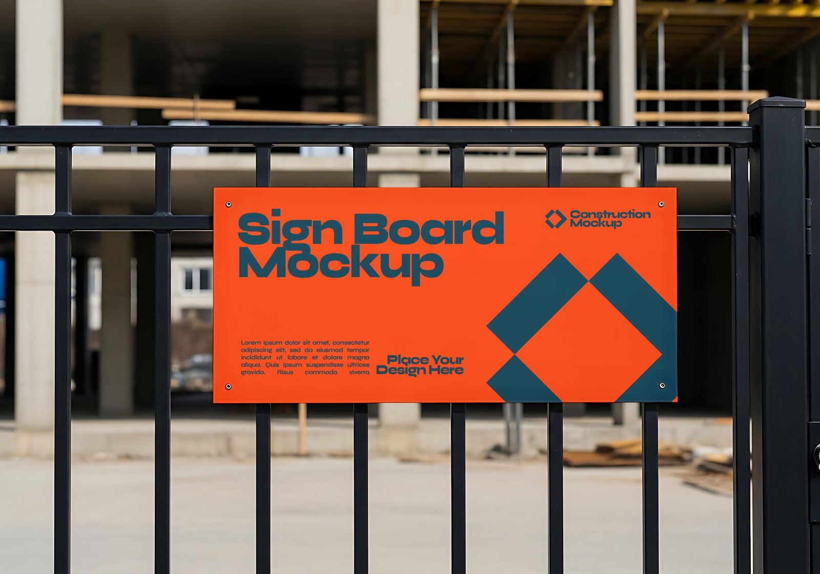 Premium Branding Red Construction Mockup