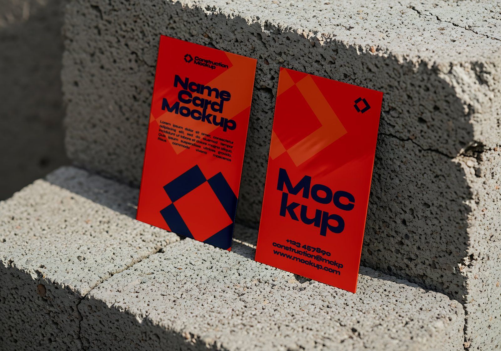 Premium Branding Red Construction Mockup