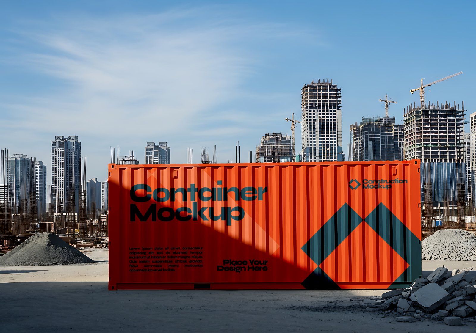 Premium Branding Red Construction Mockup