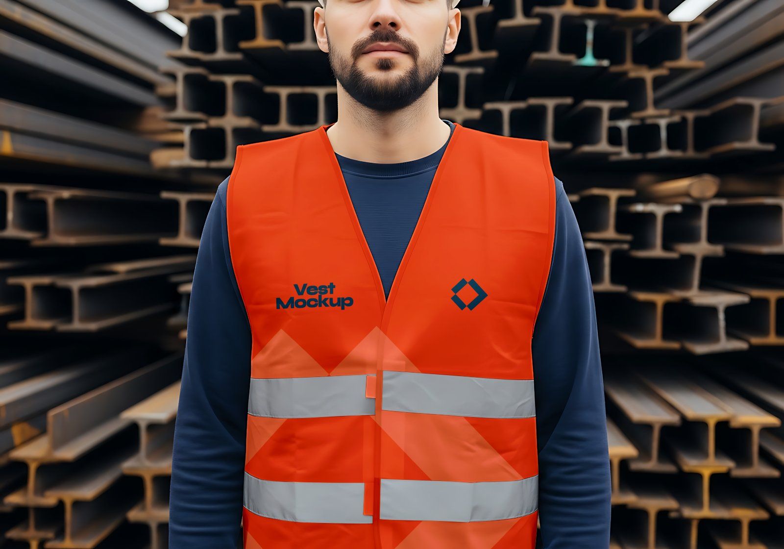 Premium Branding Red Construction Mockup