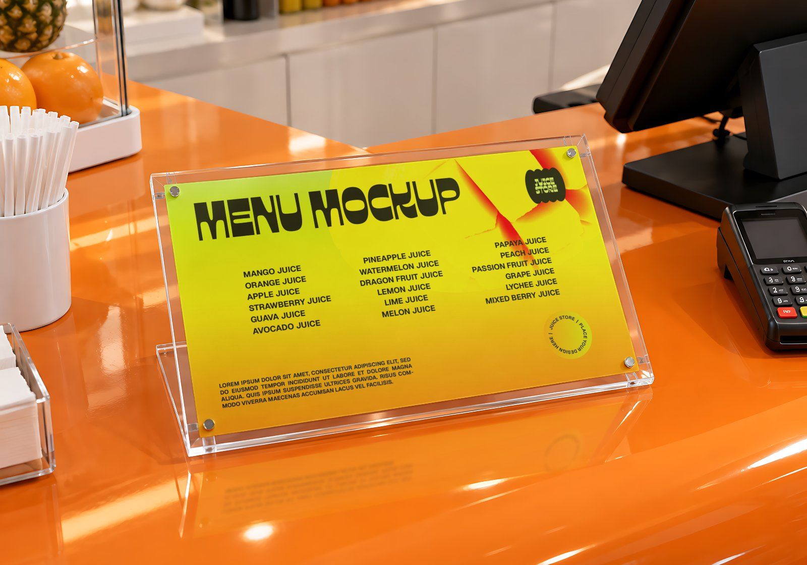 Juice Store Mockup Bundle - Complete Juice Bar & Smoothie Brand Identity PSD — image 6