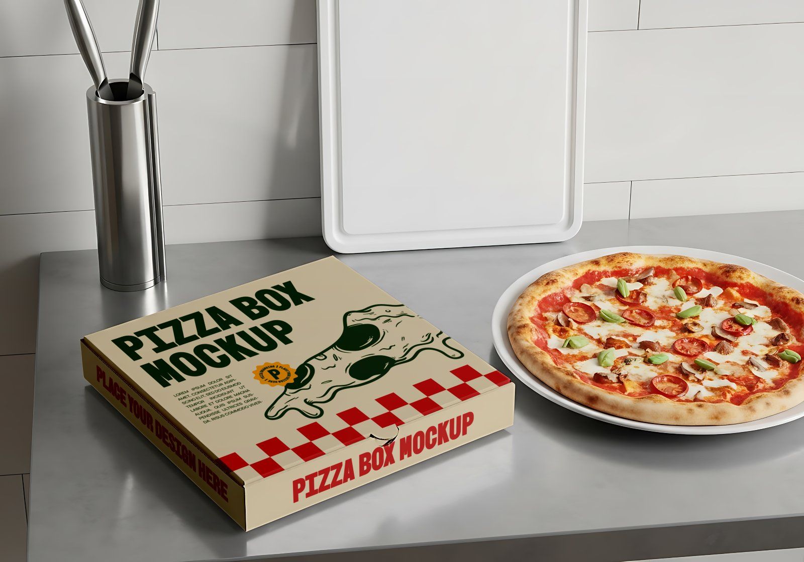 Premium Branding Premium Pizza Store Mockup