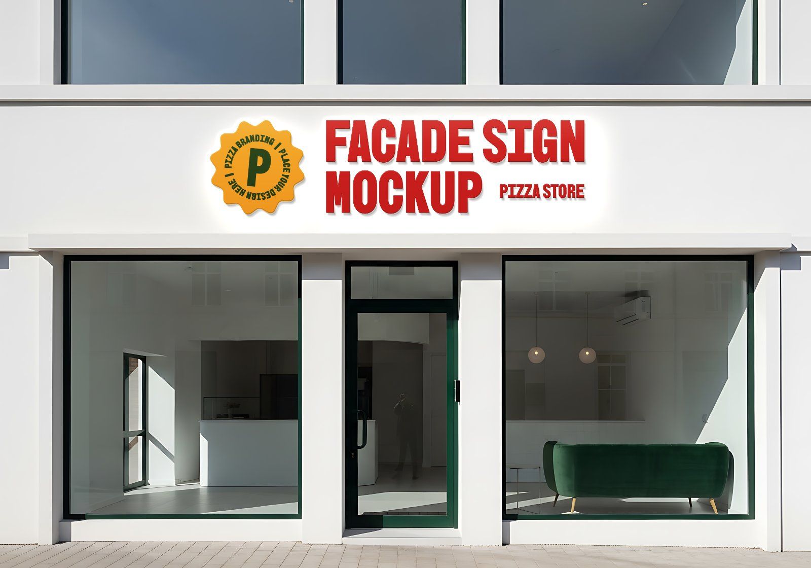 Premium Branding Premium Pizza Store Mockup