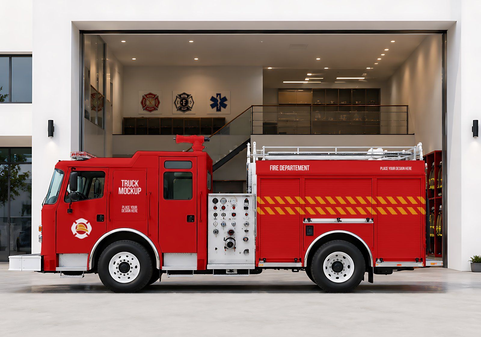 Premium Fire Fighter Branding Mockup Bundle – 15 Rescue PSD Scenes for Emergency Uniforms, Vehicles